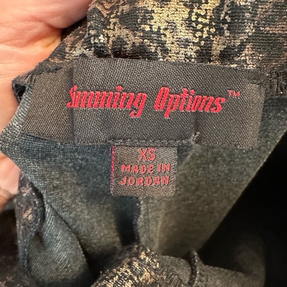 Slimming Options Black and Brown Metallic Leggings XS - Picture 3 of 5